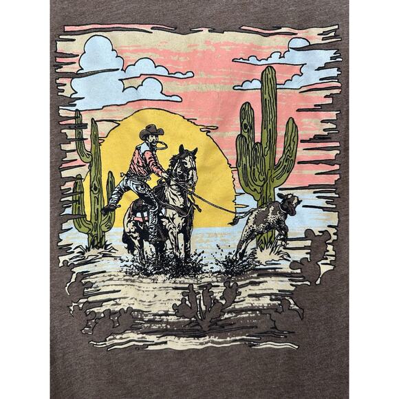Spirit To A Tee Western Tshirt XL Men’s Calf Roping Western Cowboy - Picture 2 of 6